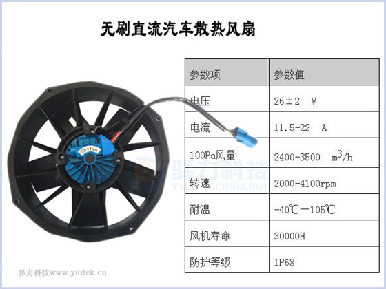 无刷直流汽车散热风扇