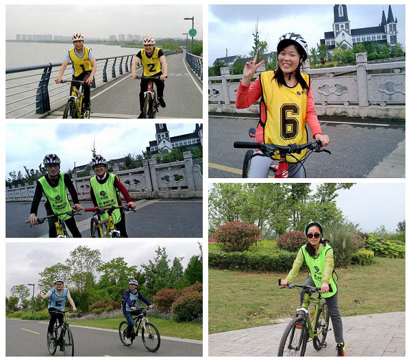 驿力科技阳澄湖骑行比赛个人合影